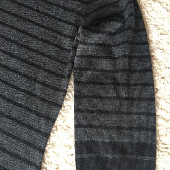 AB Studio Black Gray Long Sleeve Striped Sweater Dress Small - Picture 12 of 12